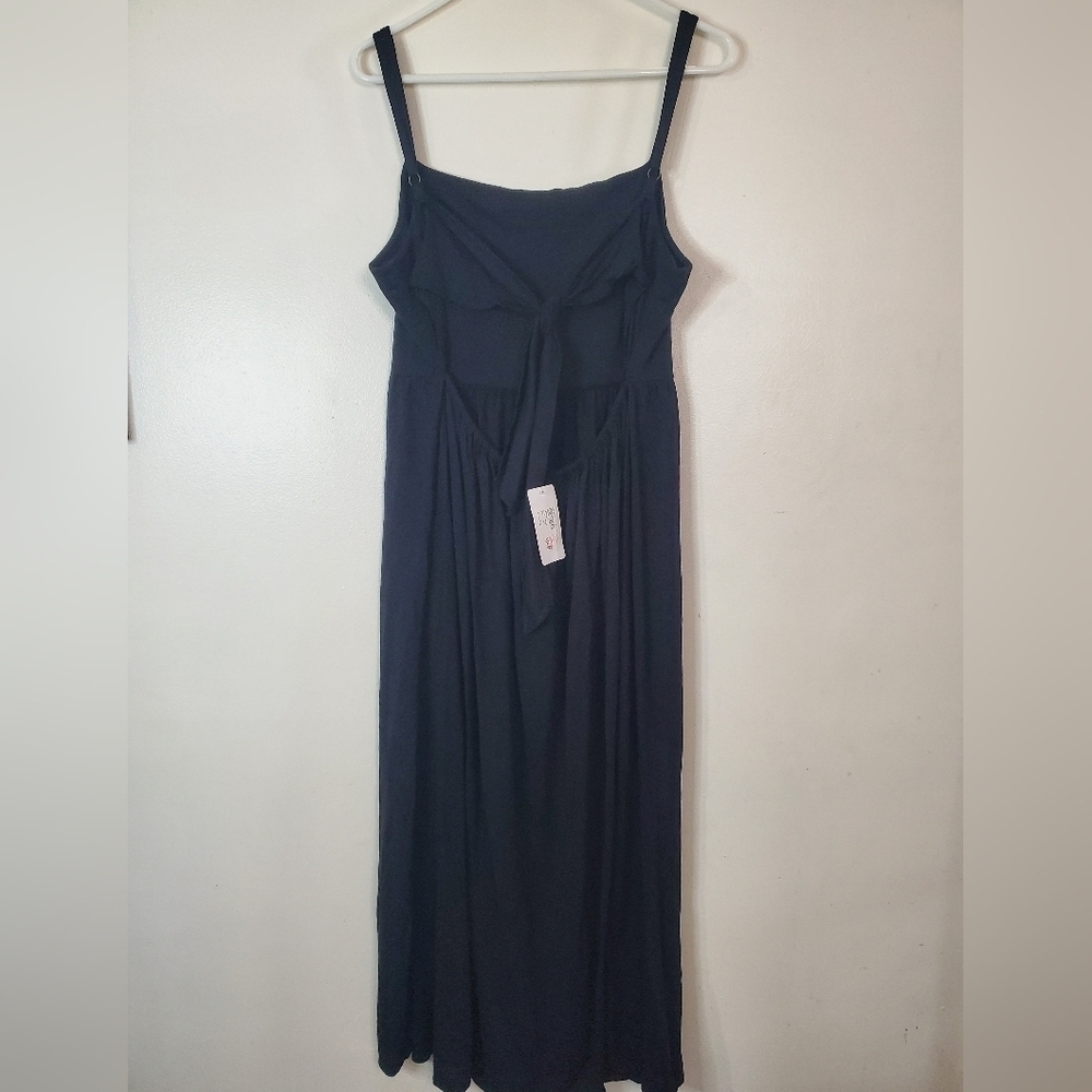 NWT Michael Stars Evereve Allora Dress Size Extra Large Black Tie Back Midi Dres - Picture 8 of 14